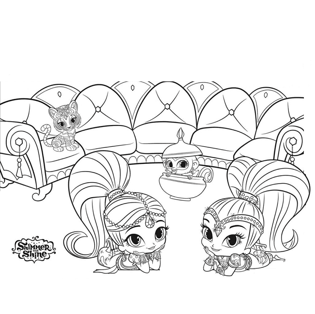 Shimmer and Shine with their lamp