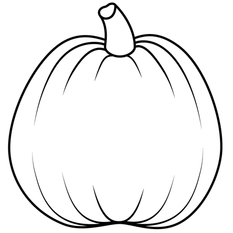 Simple Pumpkin Coloring Page Free