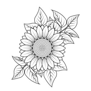 Sunflower coloring sheet