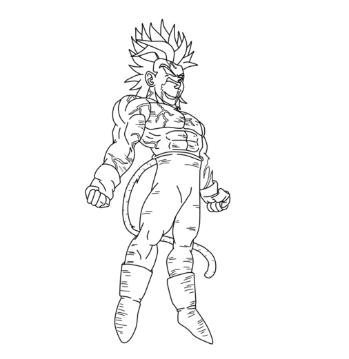 Super Saiyan Trans into Lssj coloring page