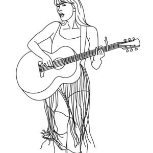 Taylor Swift Guitar drawing easy