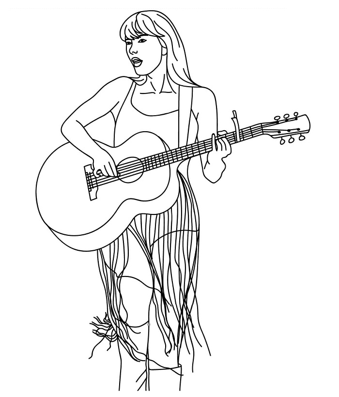 Taylor Swift Guitar drawing easy