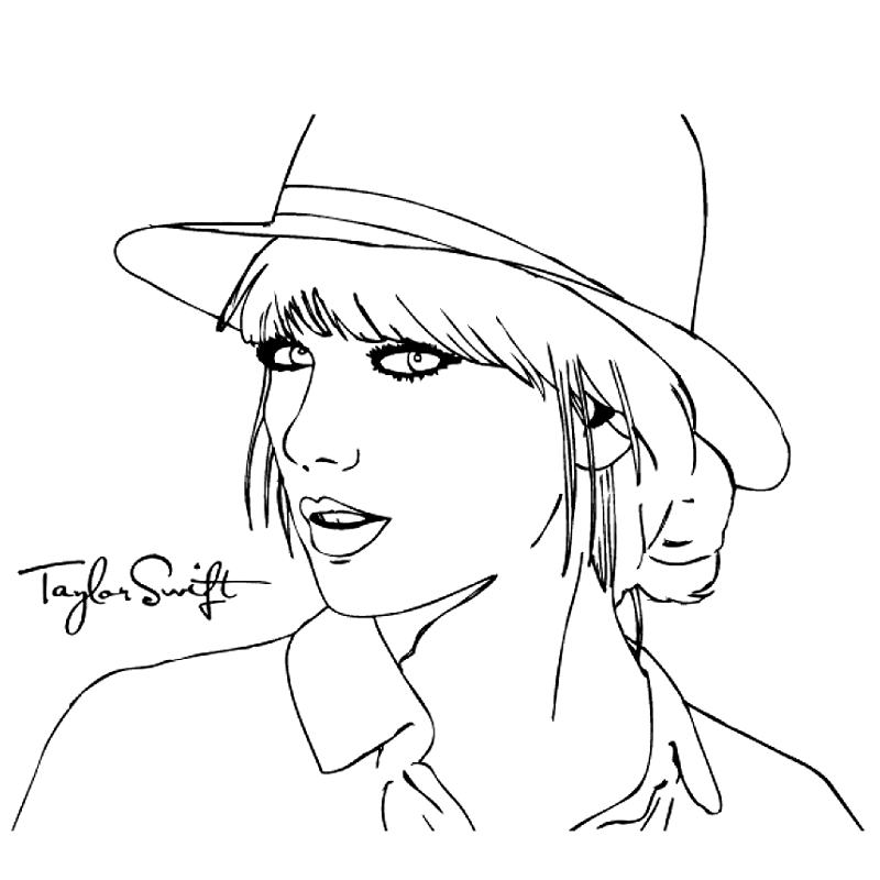 Taylor Swift drawing coloring pages