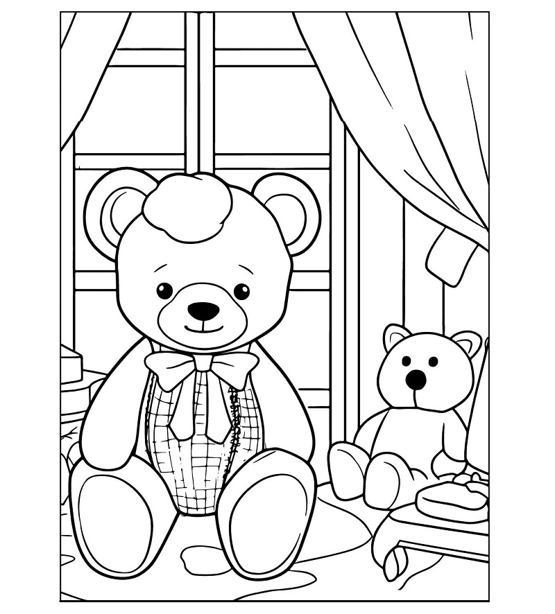 Teddy Bear Coloring Page Free Printable