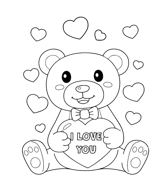 Teddy Bear Coloring Page Printable