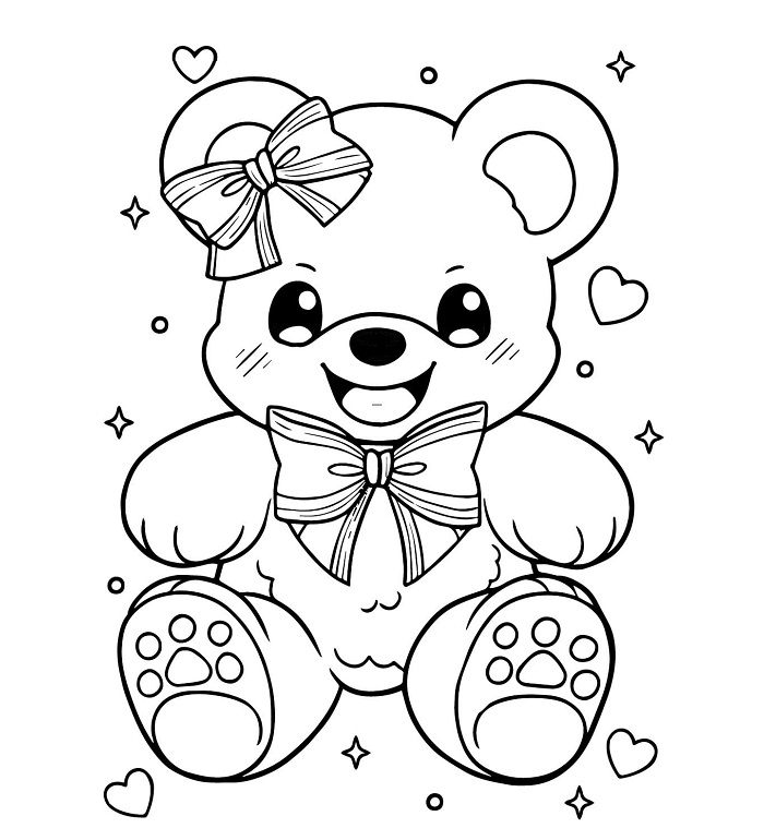 Teddy Bear Coloring Page to Print