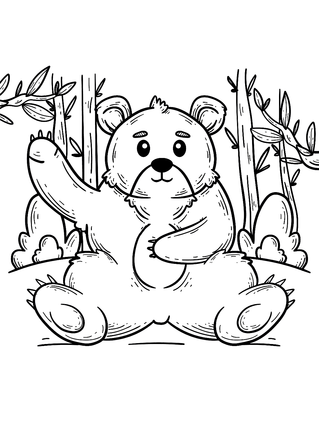 Easy teddy bear coloring page free