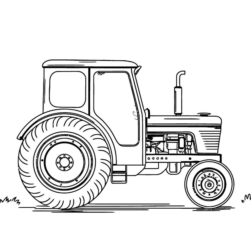 Tractor drawing for coloring