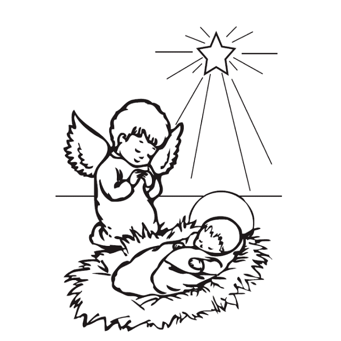 Angel Christmas with Baby Jesus
