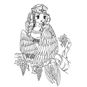 Angel bird coloring page