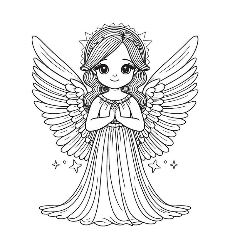 Beautiful angel coloring pages