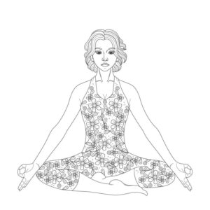 Beautiful girl yoga drawing