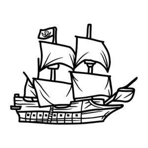 Big Pirate Ship Coloring Pages
