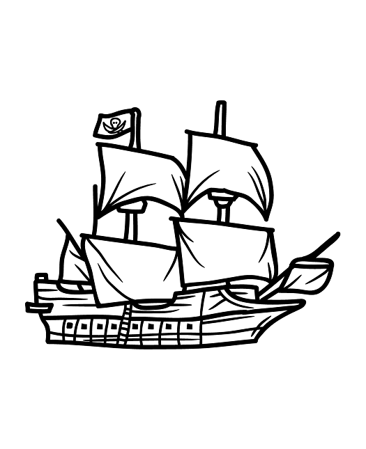 Big Pirate Ship Coloring Pages