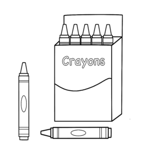 Box Of Crayons and Two Crayons