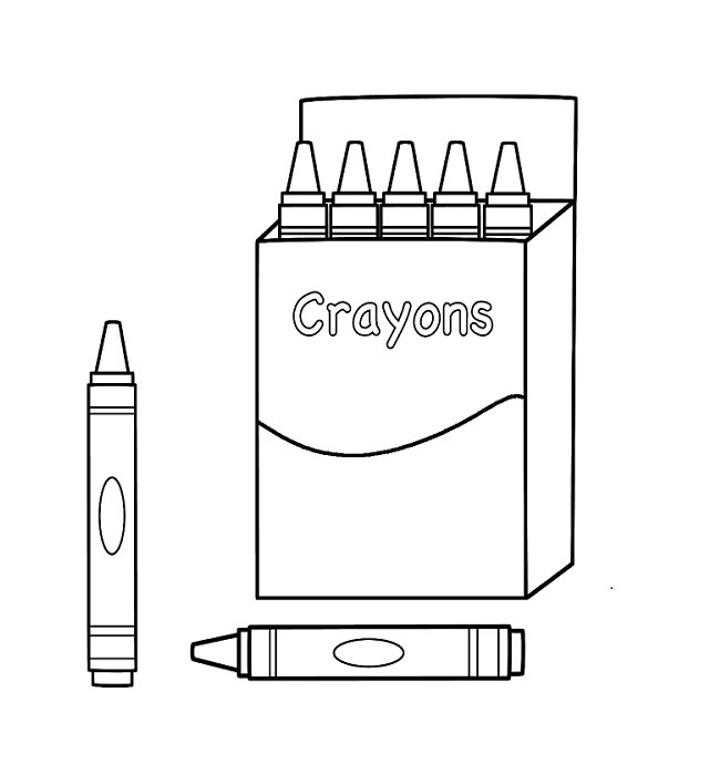 Box Of Crayons and Two Crayons