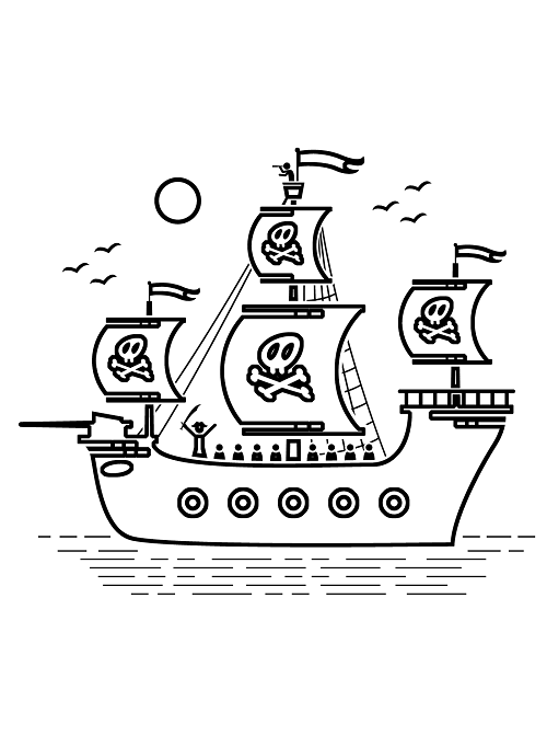 Bucky The Pirate Ship Coloring Pages