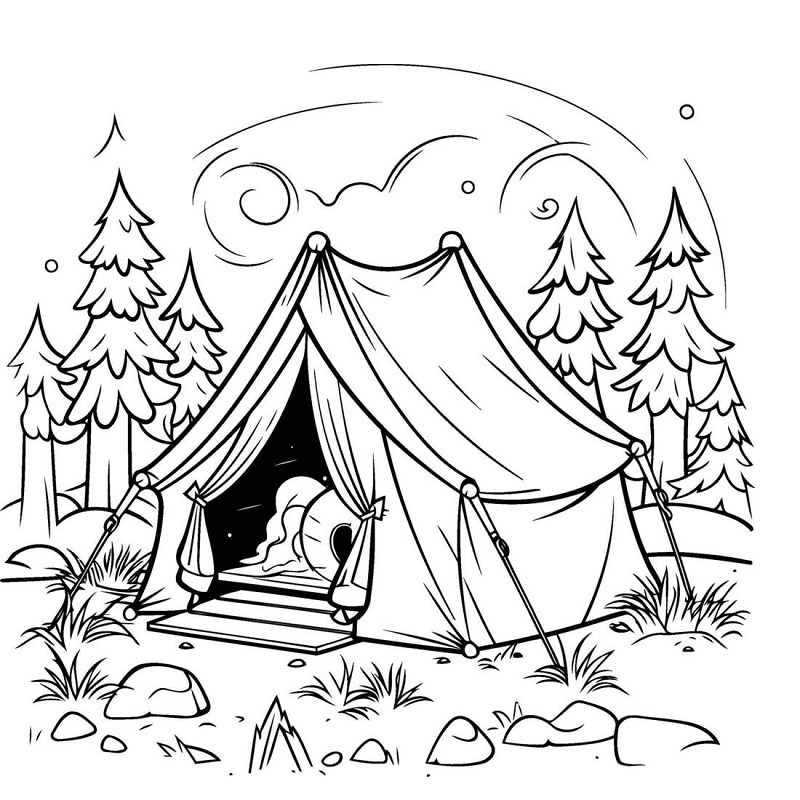 Camping coloring Book