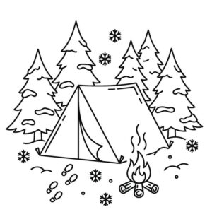 Camping coloring pages free printable