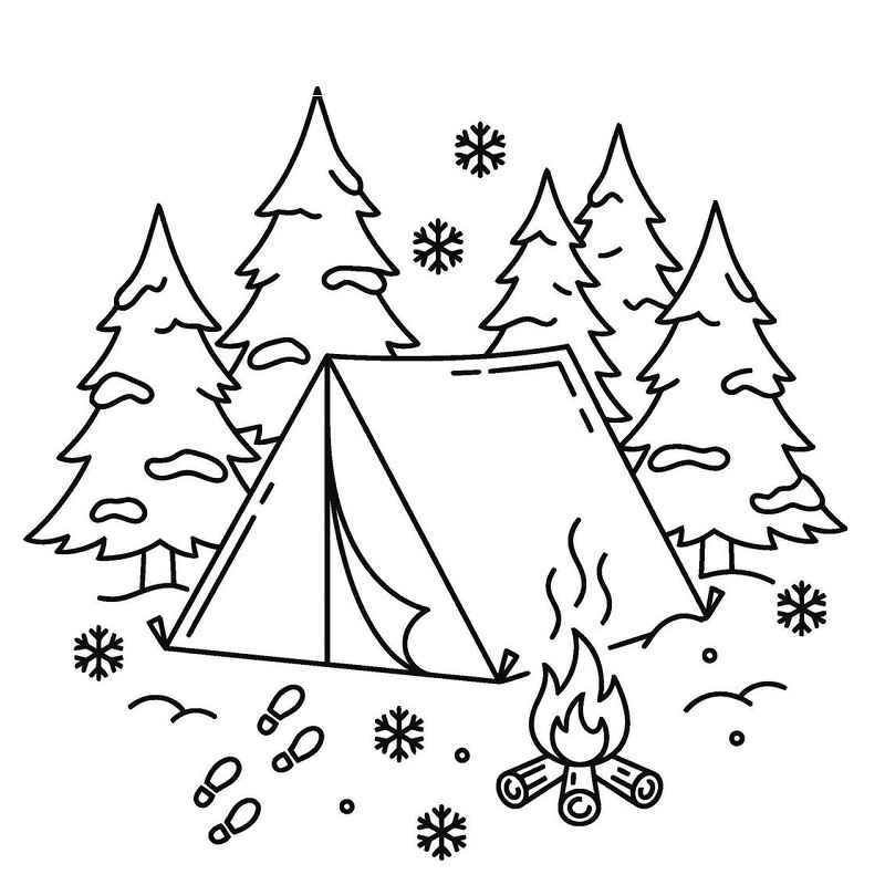 Camping coloring pages free printable