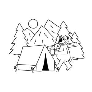 Camping coloring sheets