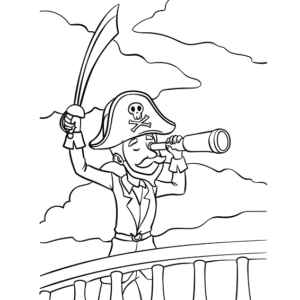 Cartoon Pirate Ship Coloring Pages