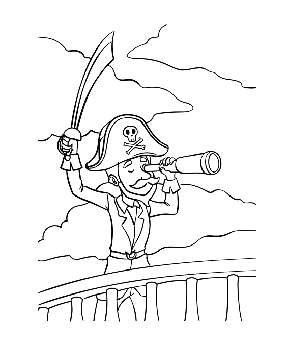 Cartoon Pirate Ship Coloring Pages