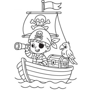 Coloring Pirate Ship