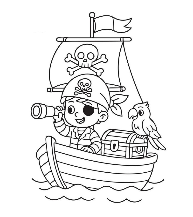 Coloring Pirate Ship