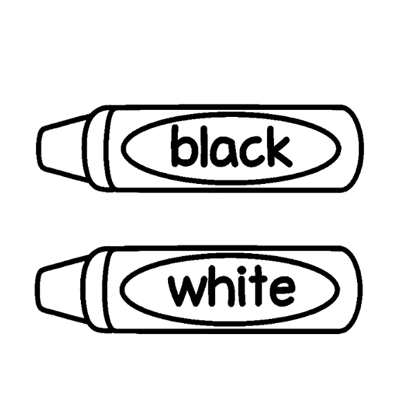 Crayon Black and White