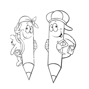 Crayonn Cartoon With School Bags