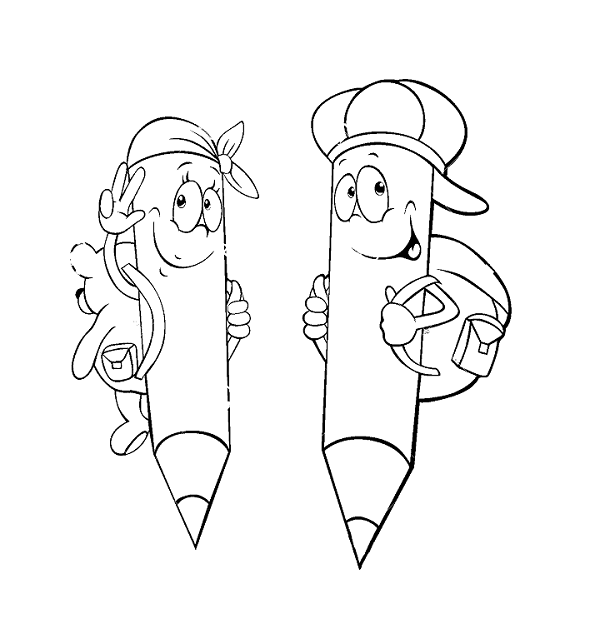 Crayonn Cartoon With School Bags