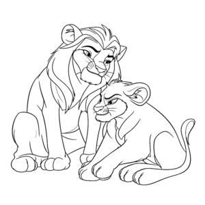 Simba and nala coloring page