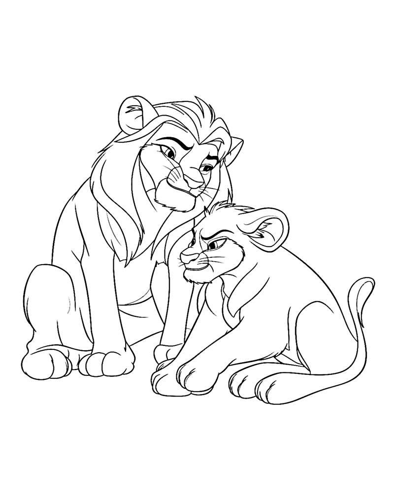 Simba and nala coloring page