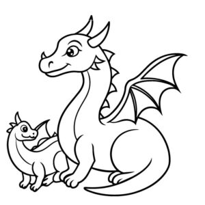 Dragon drawing with color