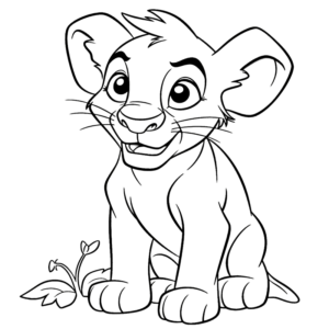 Drawing Simba for kids