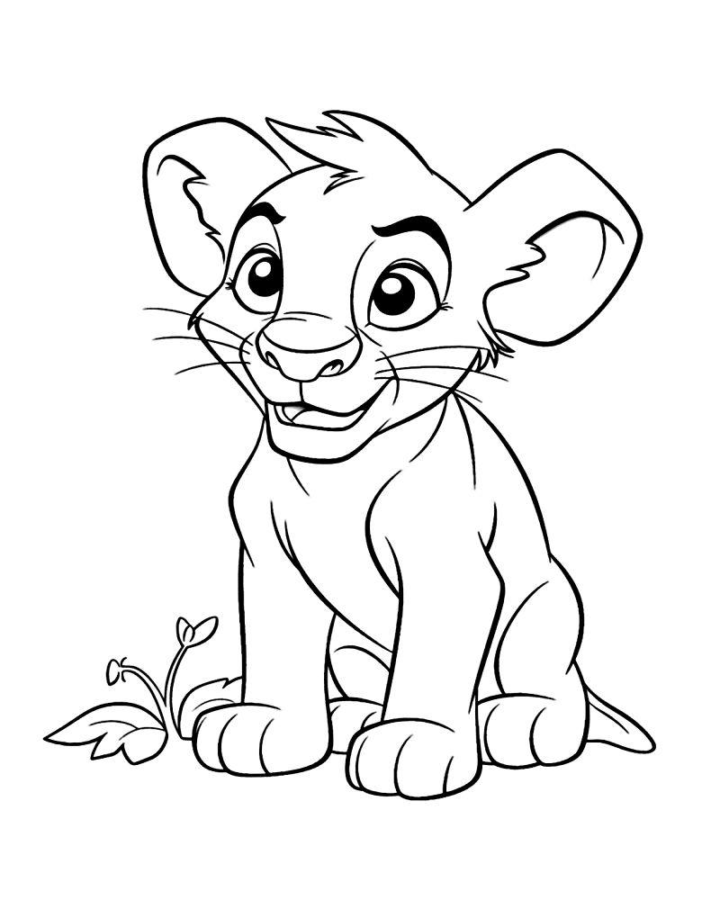 Drawing Simba for kids