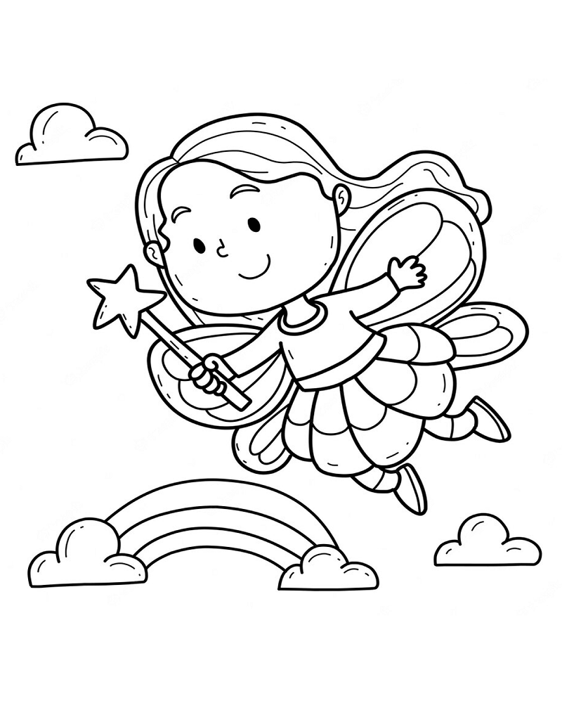 Flying Angel color page