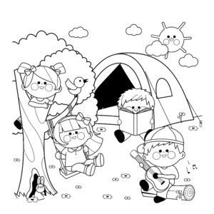 Happy Children in Camping