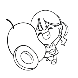 Happy Little Girl And Mango