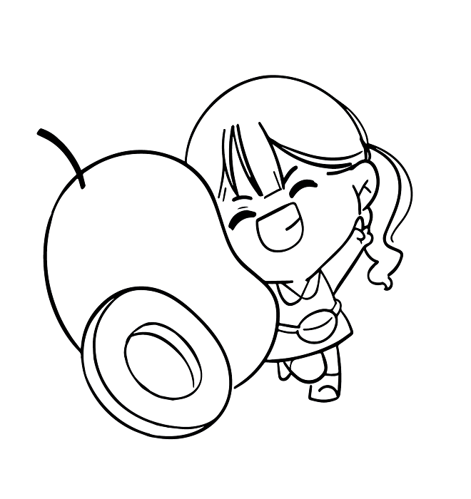 Happy Little Girl And Mango