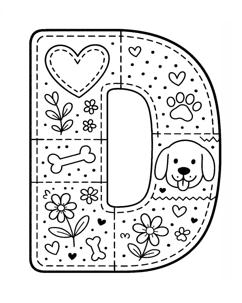 Letter D Coloring Page