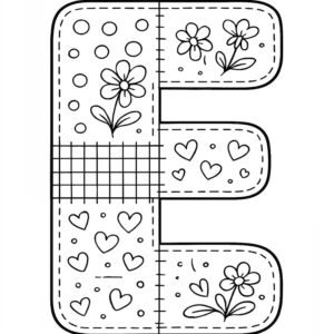 Letter E Coloring Page