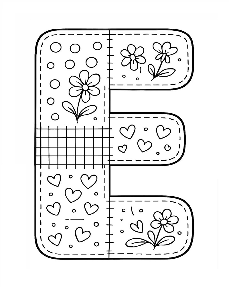 Letter E Coloring Page