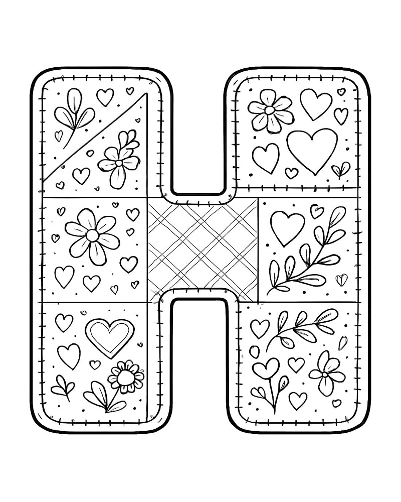 Letter H Coloring Page