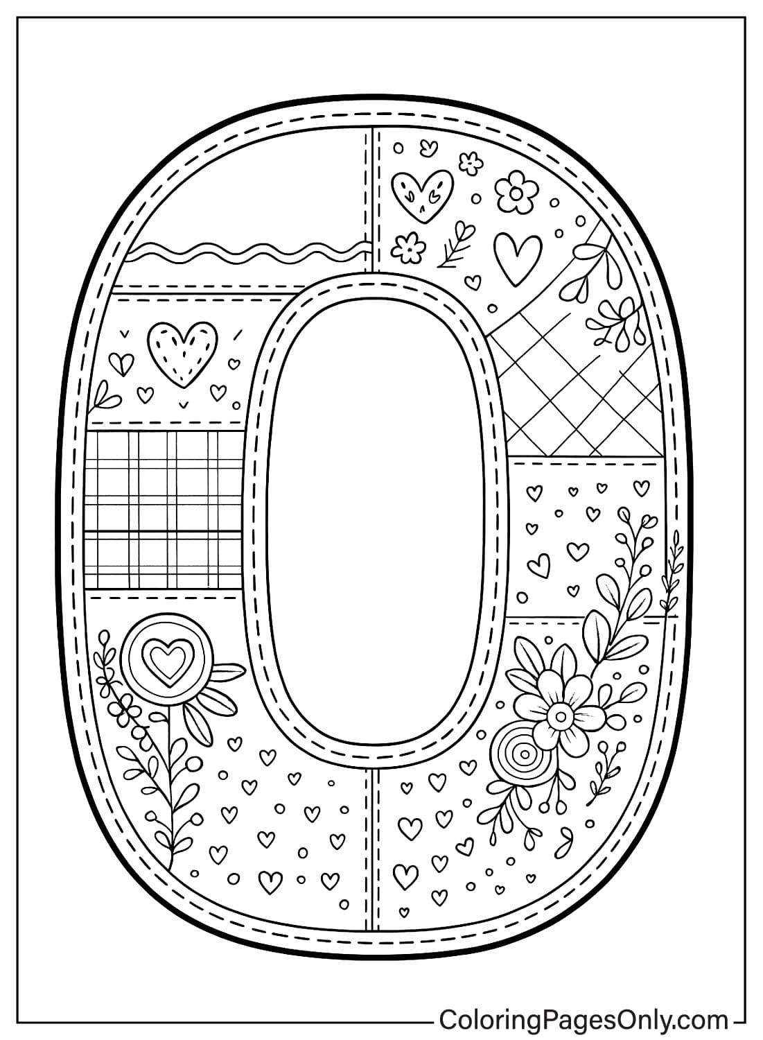 Letter O Coloring Page