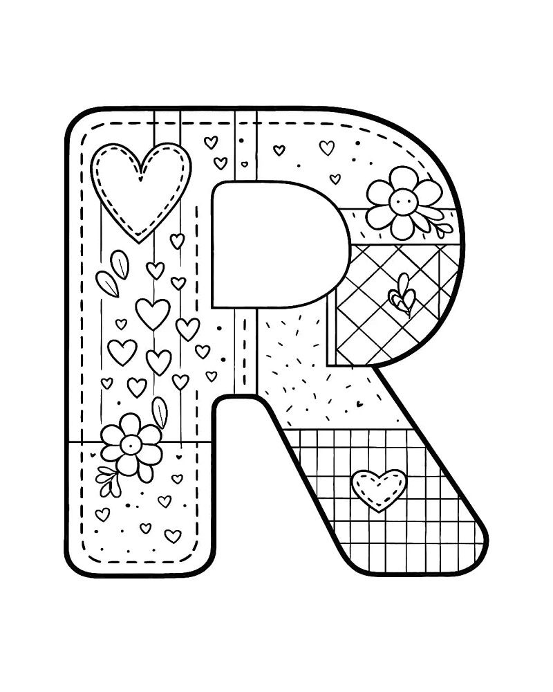Letter R Coloring Page
