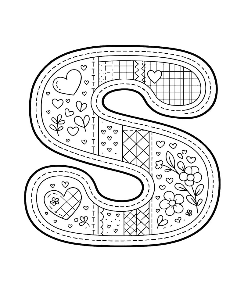 Letter S Coloring Page