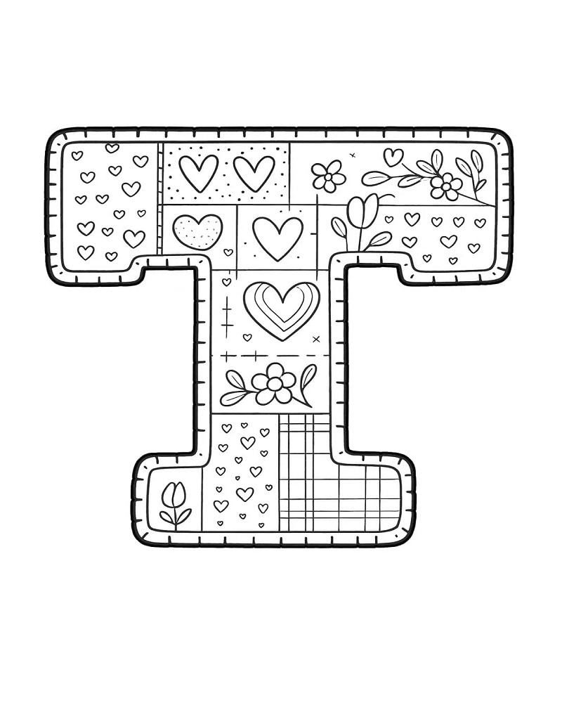Letter T Coloring Page