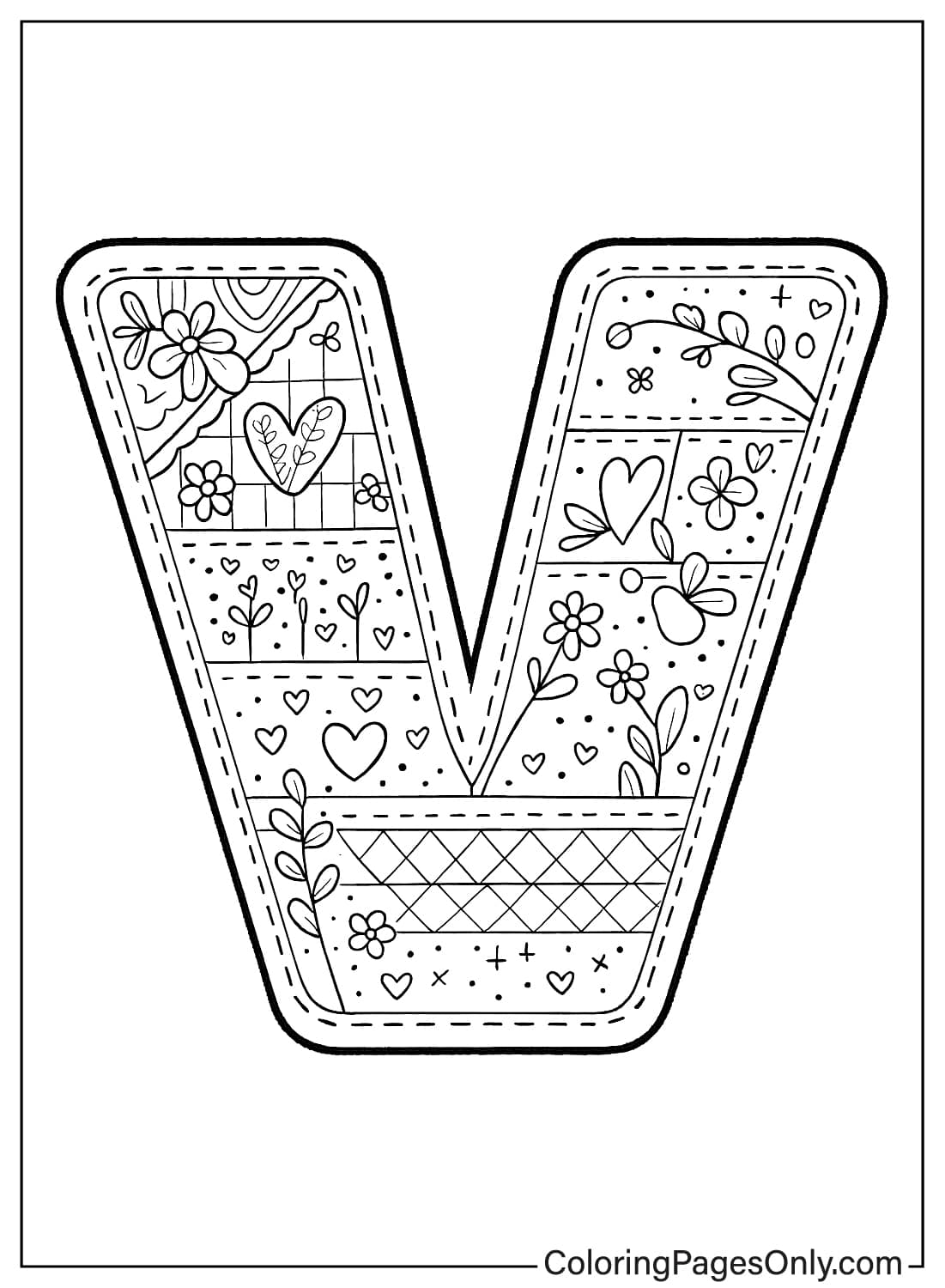 Letter V Coloring Page